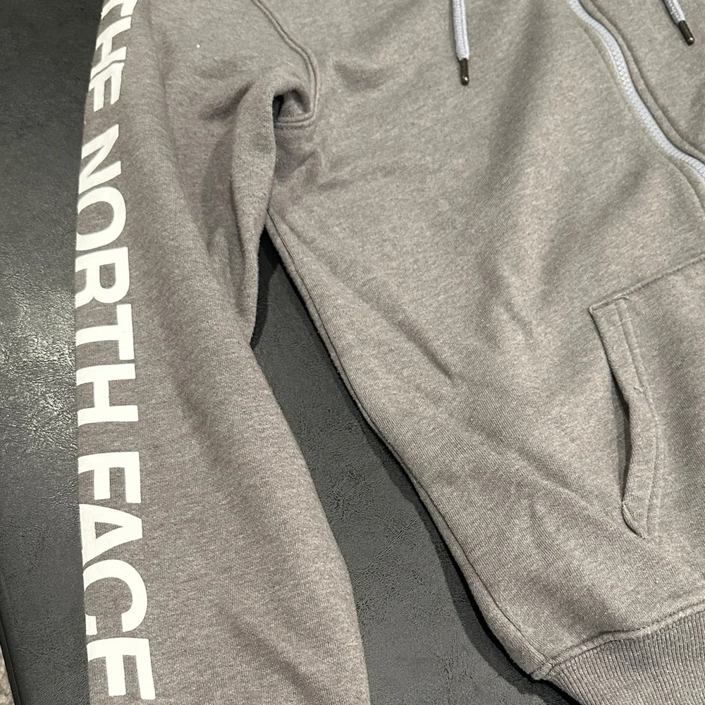 The North Face Light Gray Zip-Up Hoodie